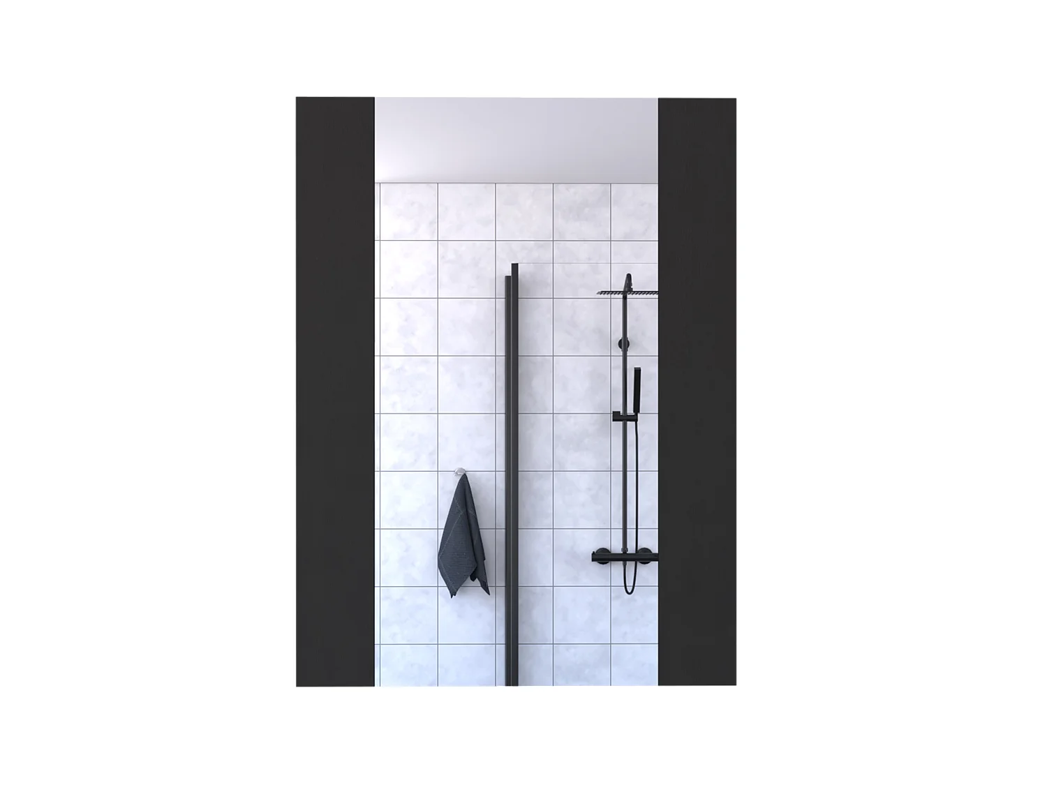 Espejo de Baño Madrid con forma rectangular Negro