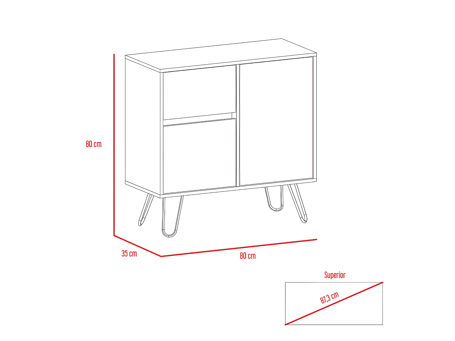 Espejo de Baño Madrid con forma rectangular Negro