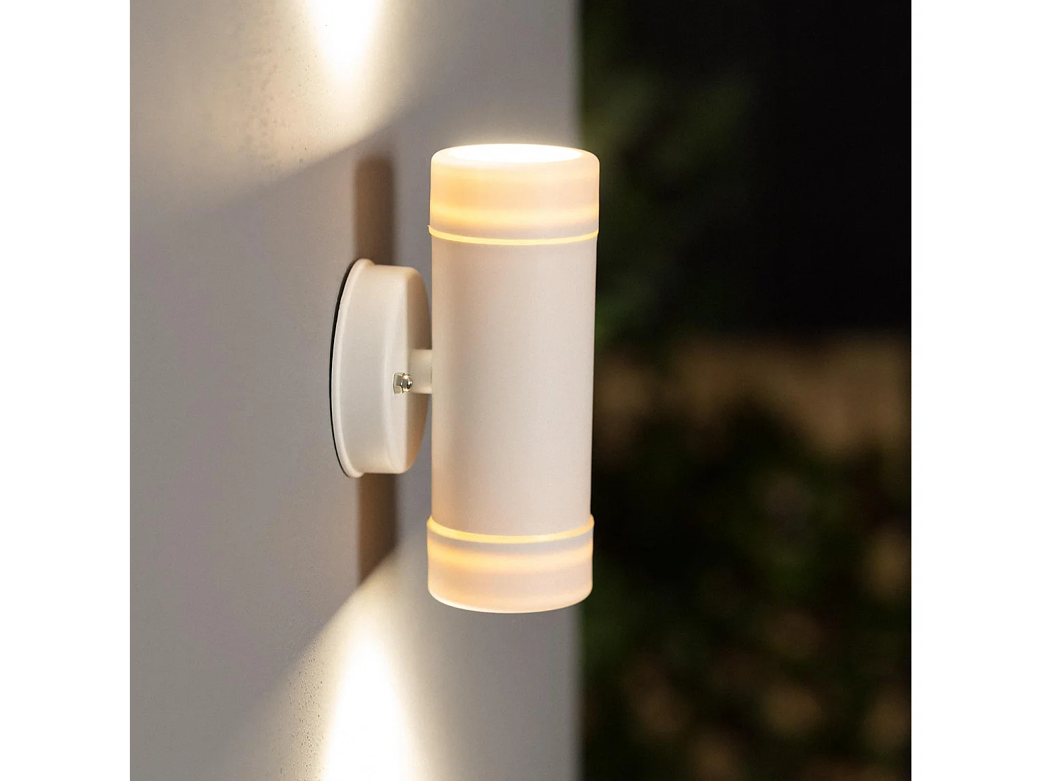 Applique da Parete per Esterni Doppia Luce Satin Bianco