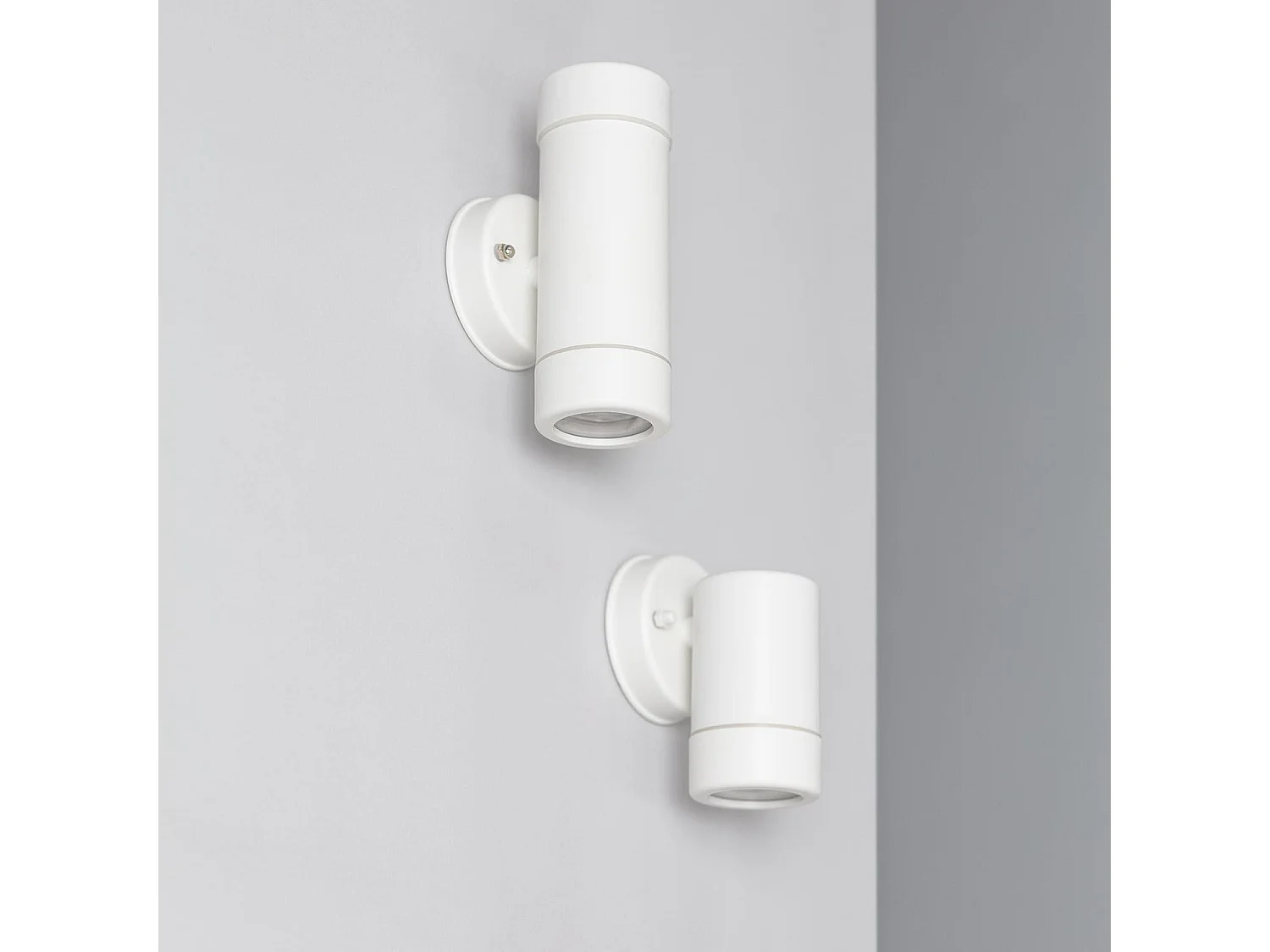 Applique da Parete per Esterni Doppia Luce Satin Bianco