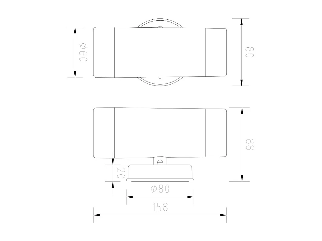 Applique da Parete per Esterni Doppia Luce Satin Bianco