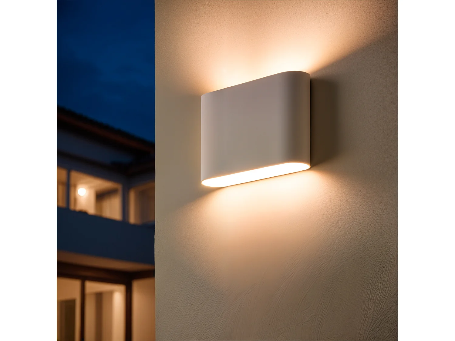 Applique Murale LED Extérieure Zeus 6W Éclairage Double Face Carrée Blanche  2700K Blanc chaud
