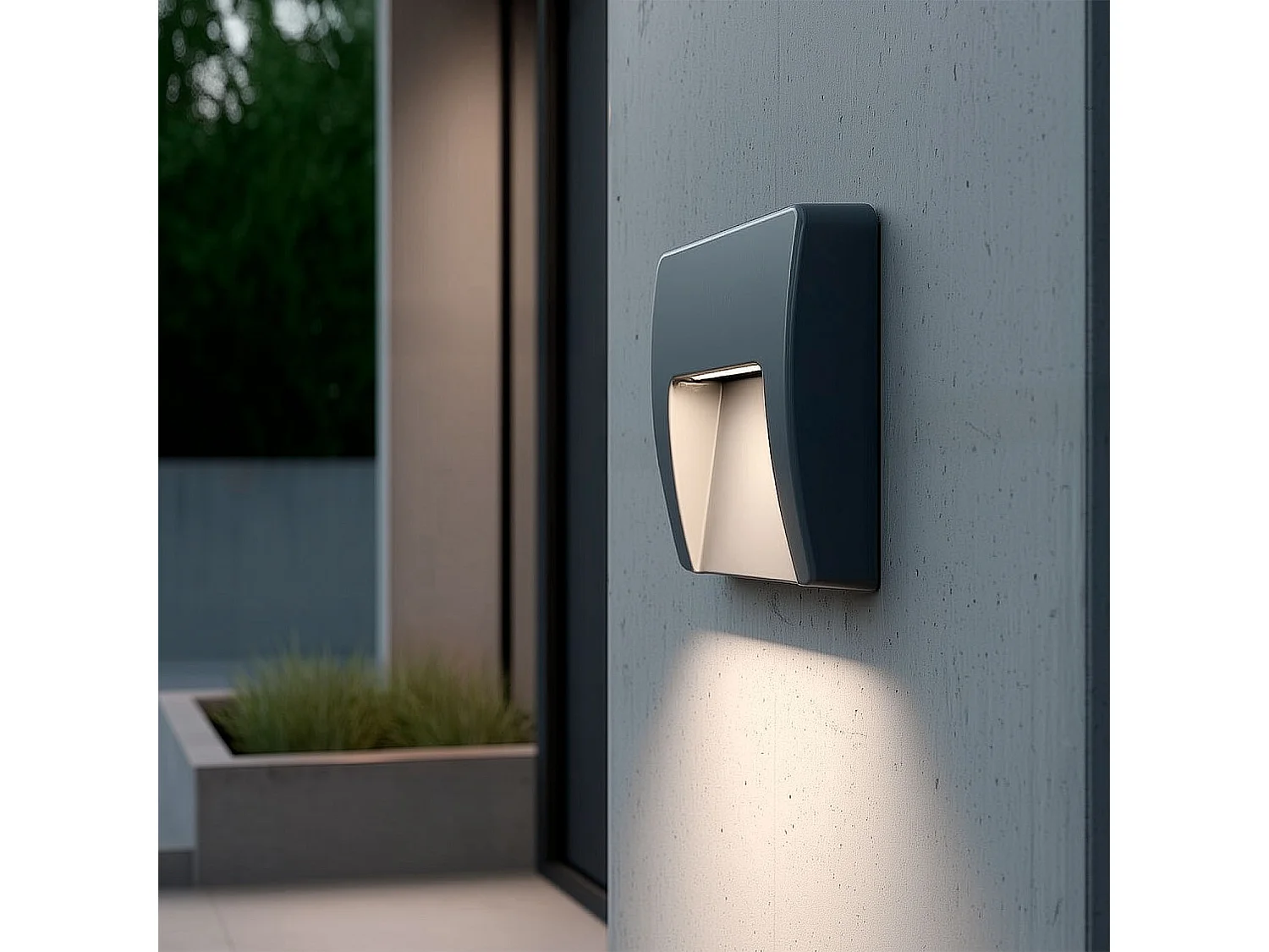 Balise LED Extérieure 3W En Saillie au Mur Carrée Nilsa Anthracite 4000K Blanc neutre