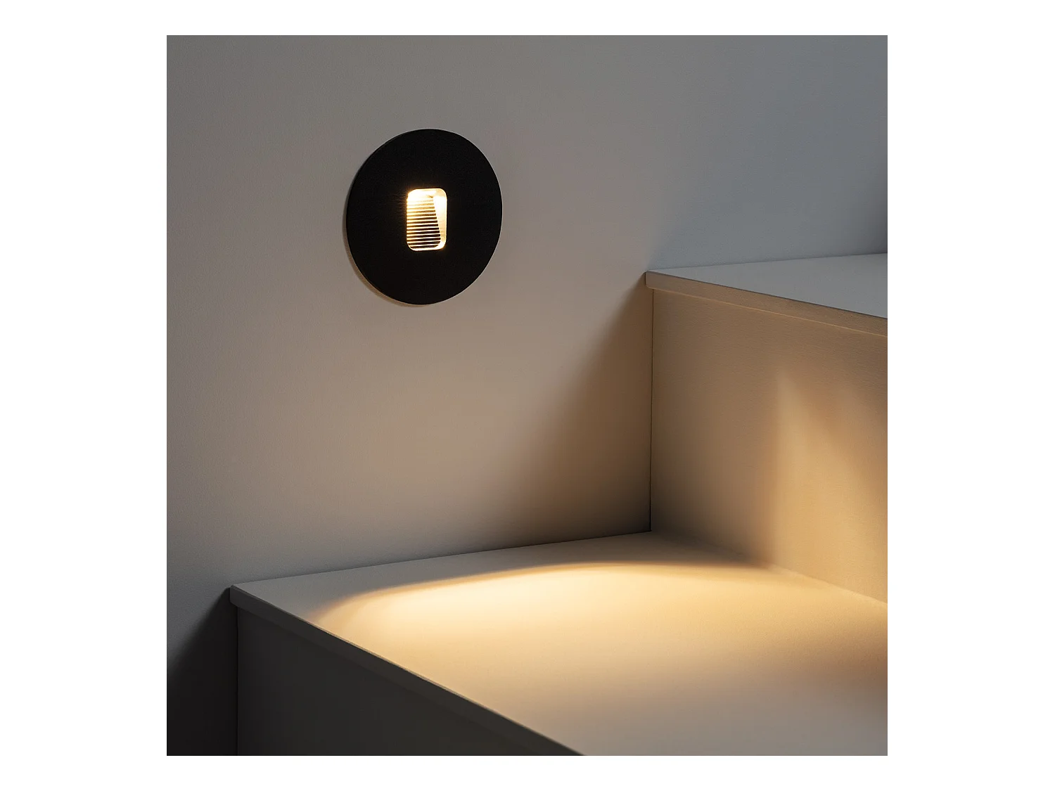 Segnapasso da Esterno LED 2W da Incasso a Parete Circolare Nero Olite 2700K Bianco Caldo