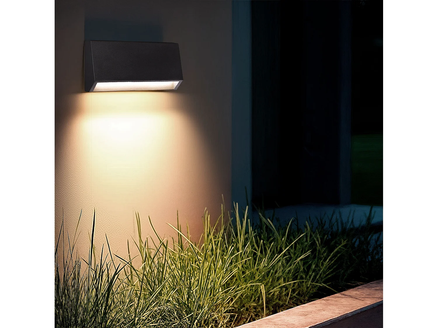 Balise LED Extérieure 3W En Saillie au Mur Rectangulaire Valeta Anthracite  2700K Blanc chaud