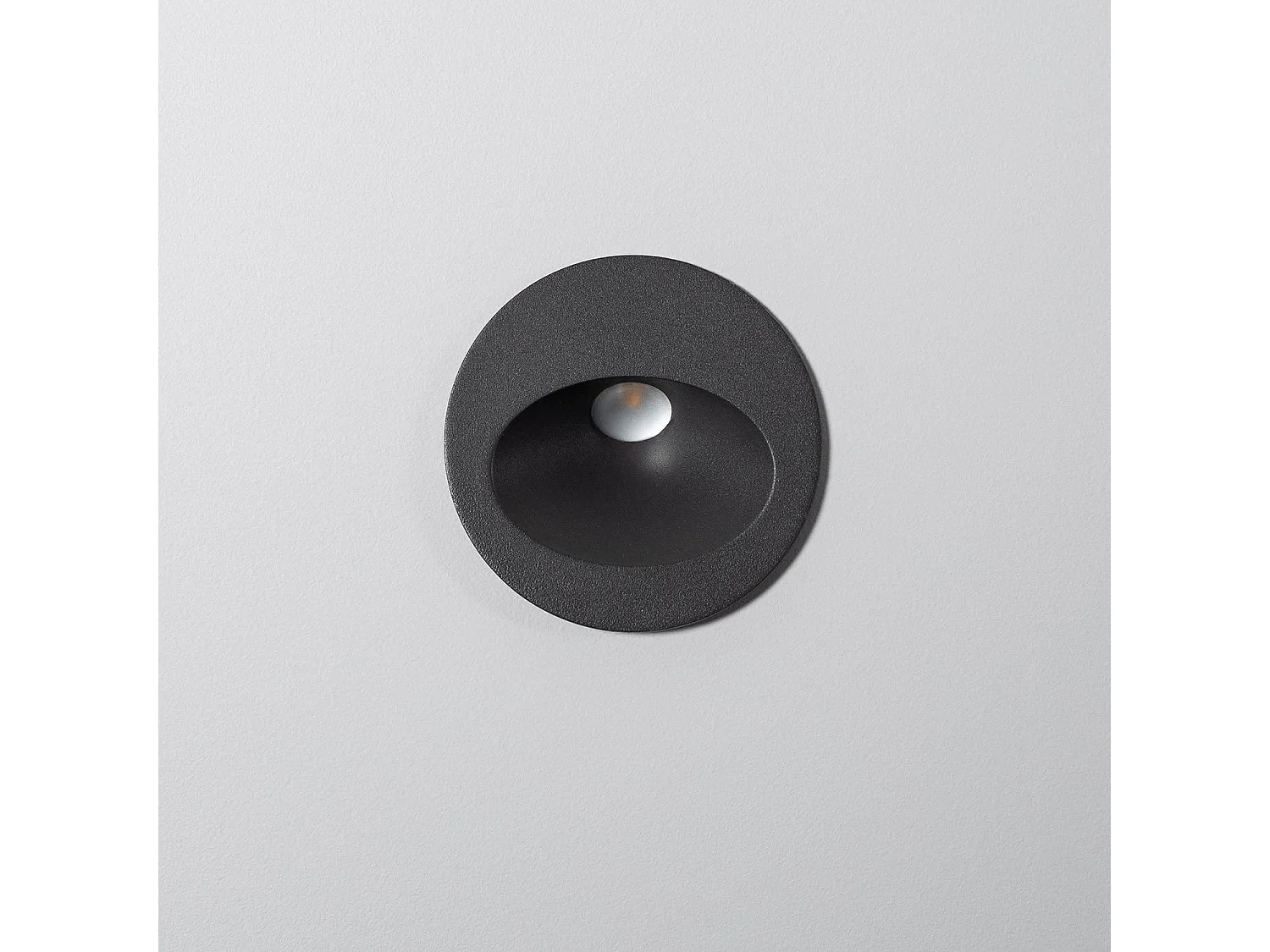 Balise Extérieure Murale LED Encastrable 3W Ronde Coney Grise  2700K Blanc chaud
