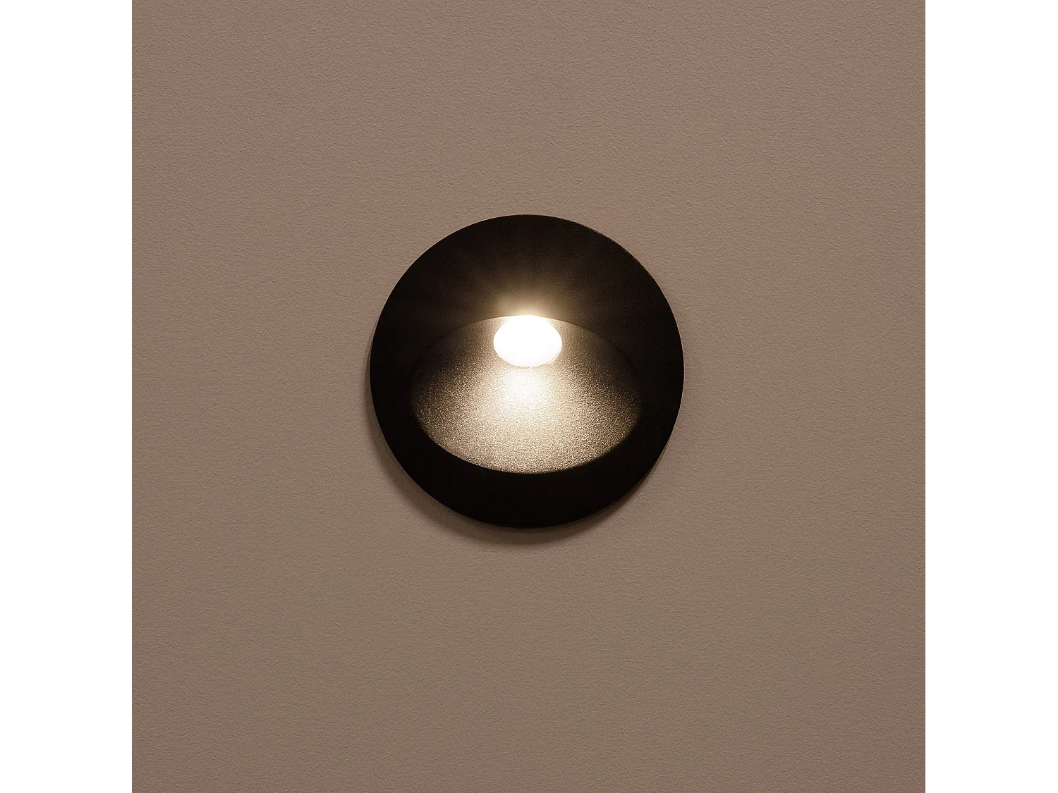 Balise Extérieure Murale LED Encastrable 3W Ronde Coney Grise  2700K Blanc chaud