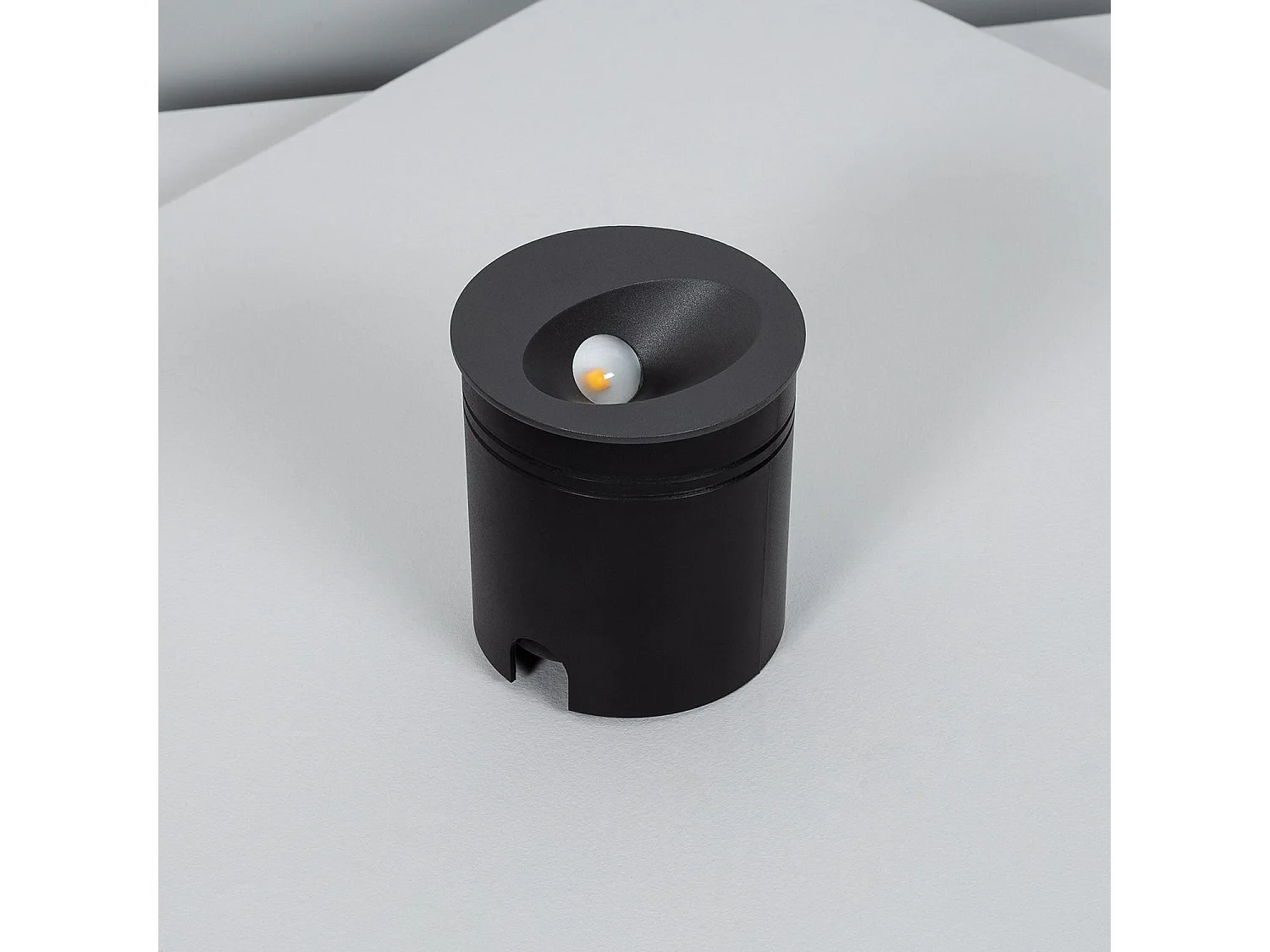 Balise Extérieure Murale LED Encastrable 3W Ronde Coney Grise  2700K Blanc chaud