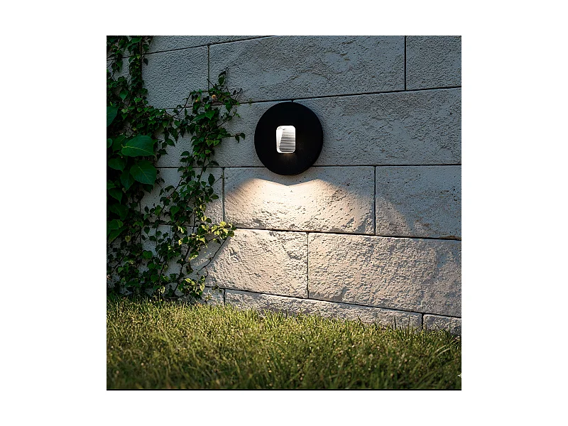 Segnapasso da Esterno LED 2W da Incasso a Parete Circolare Nero Olite 4000K Bianco Naturale