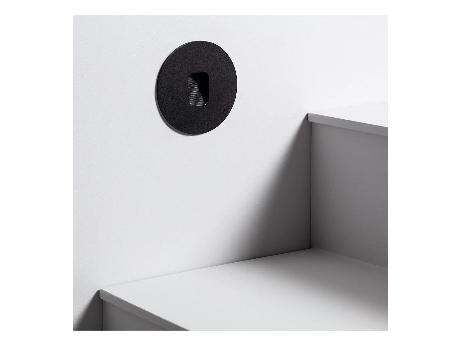 Balise LED Extérieure 2W Encastrable au Mur Ronde Olite Noire 4000K Blanc neutre