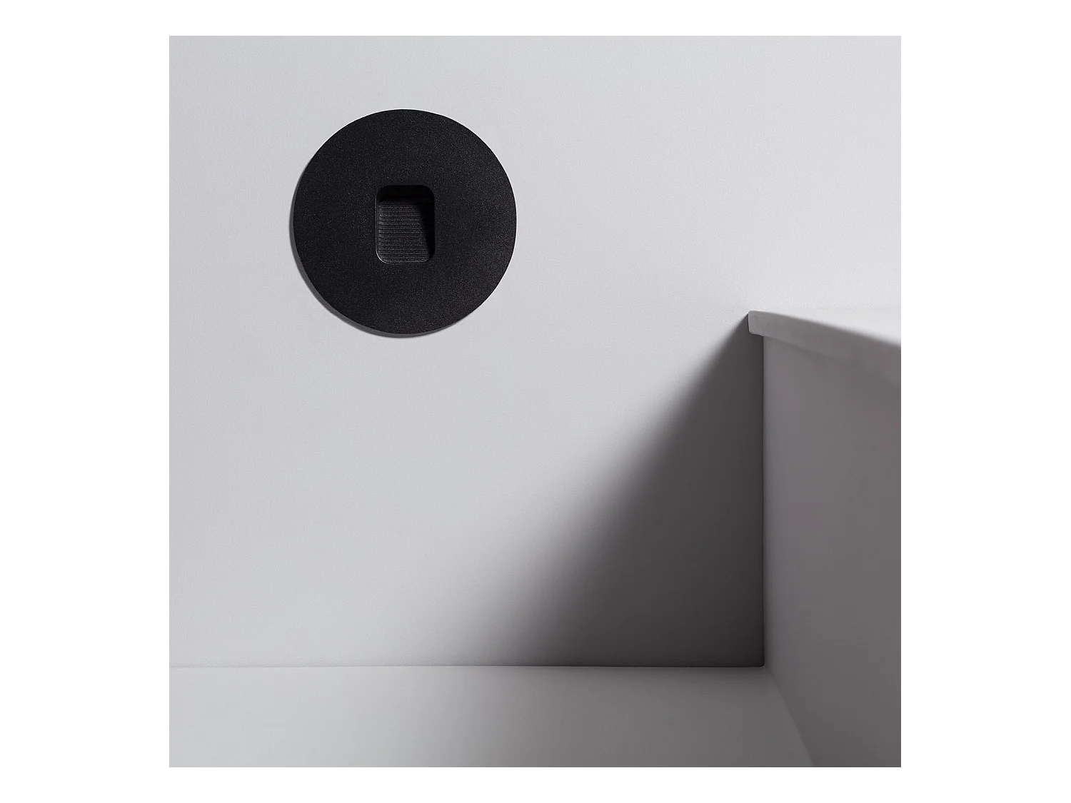 Balise LED Extérieure 2W Encastrable au Mur Ronde Olite Noire 4000K Blanc neutre