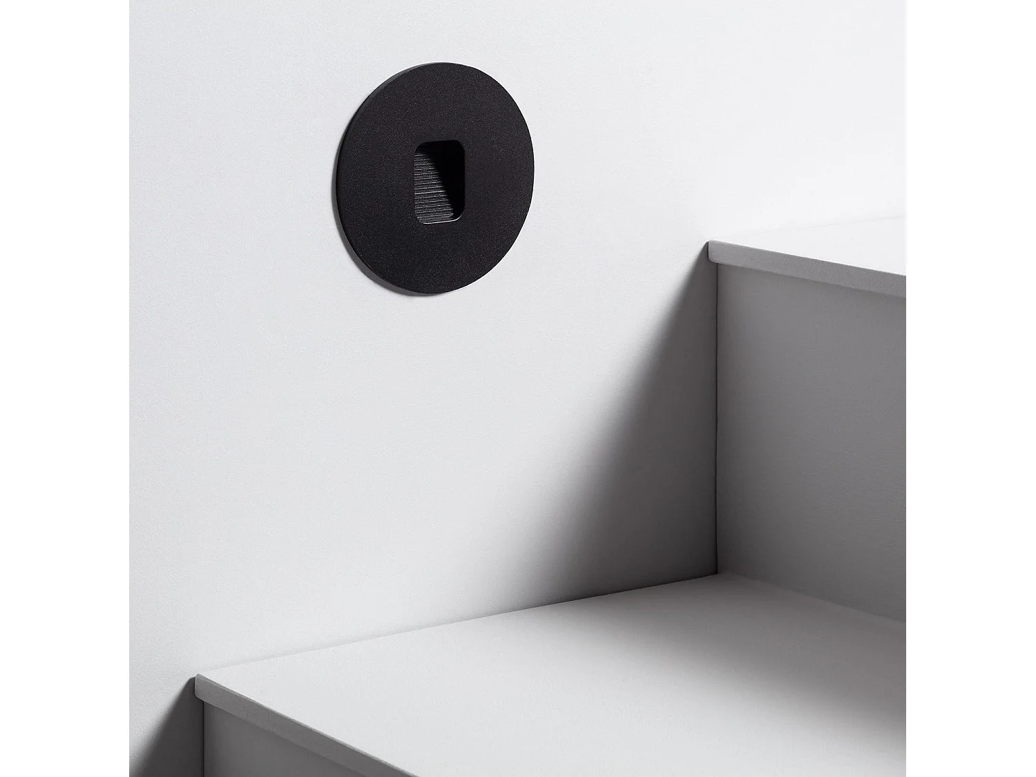 Baliza Exterior LED 2W Empotrable Aluminio Pared Circular Negro Olite 4000K Blanco Neutro
