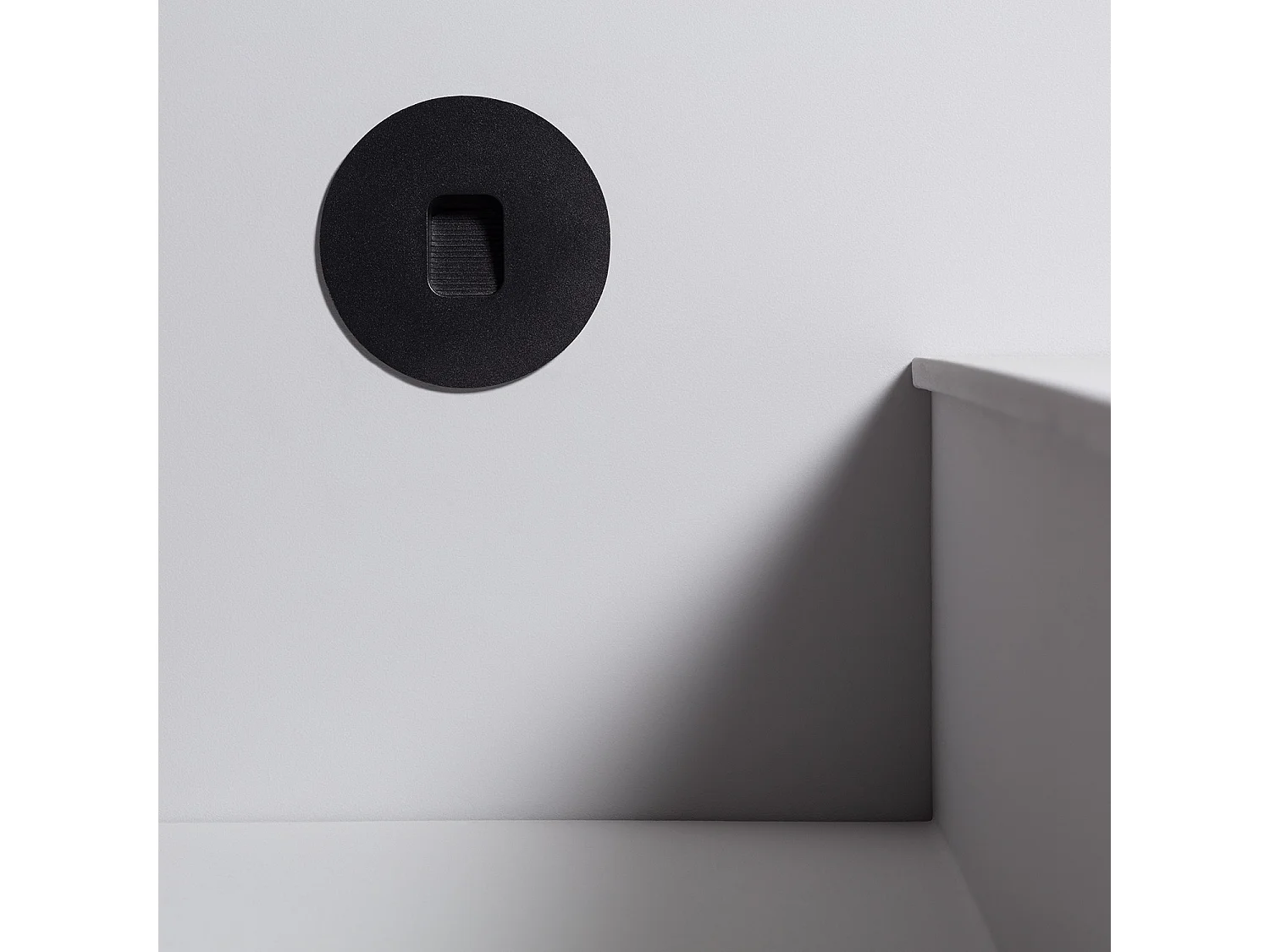 Baliza Exterior LED 2W Empotrable Aluminio Pared Circular Negro Olite 4000K Blanco Neutro