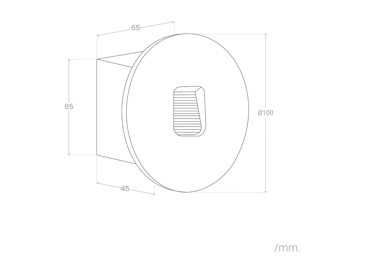 Baliza Exterior LED 2W Empotrable Aluminio Pared Circular Negro Olite 4000K Blanco Neutro