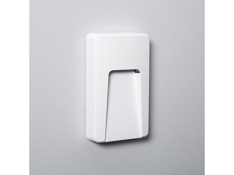 Segnapasso LED per Esterno 3W da Superficie Parete Rettangolare Bianco ...