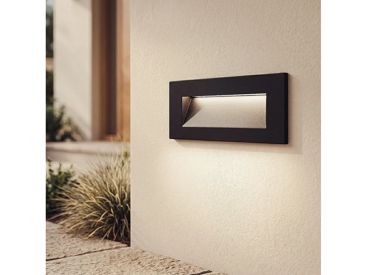 Balise Murale Extérieure LED 7W Encastrable Rectangulaire Aluminium Noir Groult 4000K Blanc neutre
