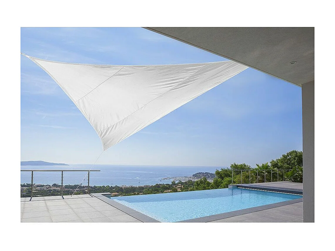 Dreieckiges Sonnensegel 5 Meter (elfenbein)