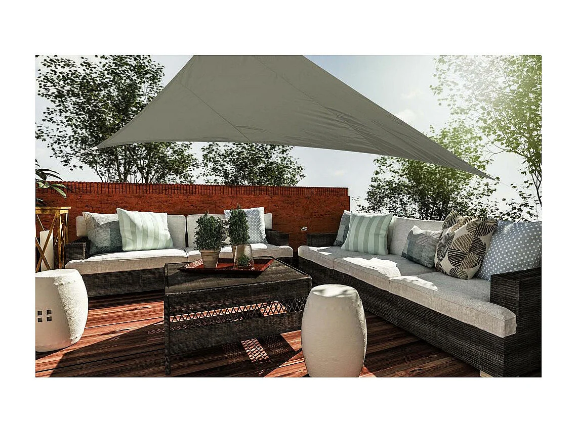 Toile d'ombrage triangulaire 3 mètres Kaki