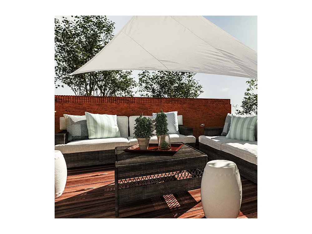 Toile d'ombrage triangulaire 3 mètres Blanc gardenia