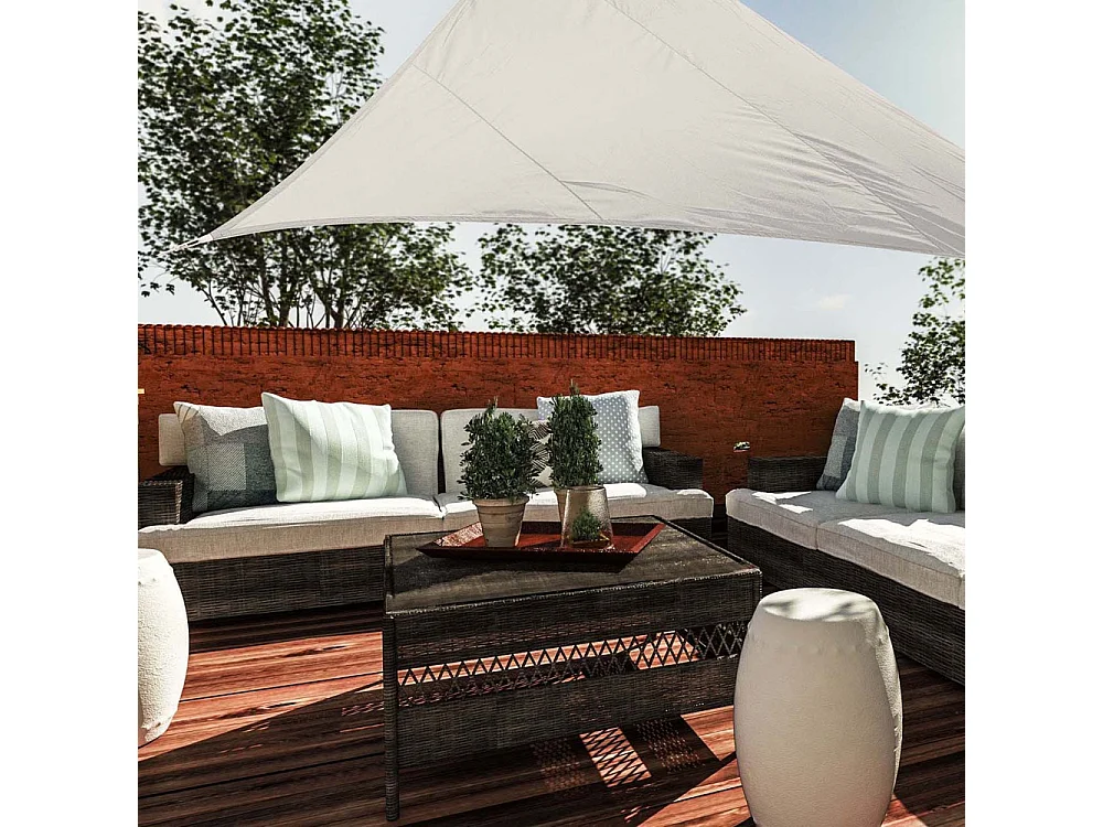 Toile d'ombrage triangulaire 3 mètres Blanc gardenia