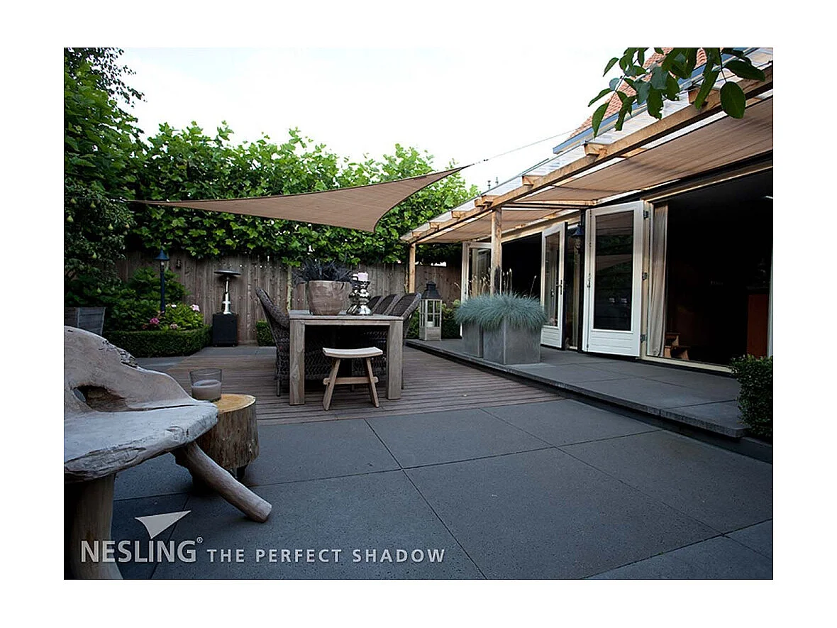 Voile d'ombrage triangulaire Coolfit sable 3,6 x 3,6 x 3,6 m