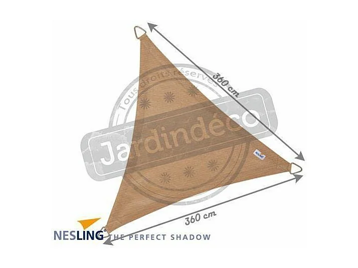 Voile d'ombrage triangulaire Coolfit sable 3,6 x 3,6 x 3,6 m