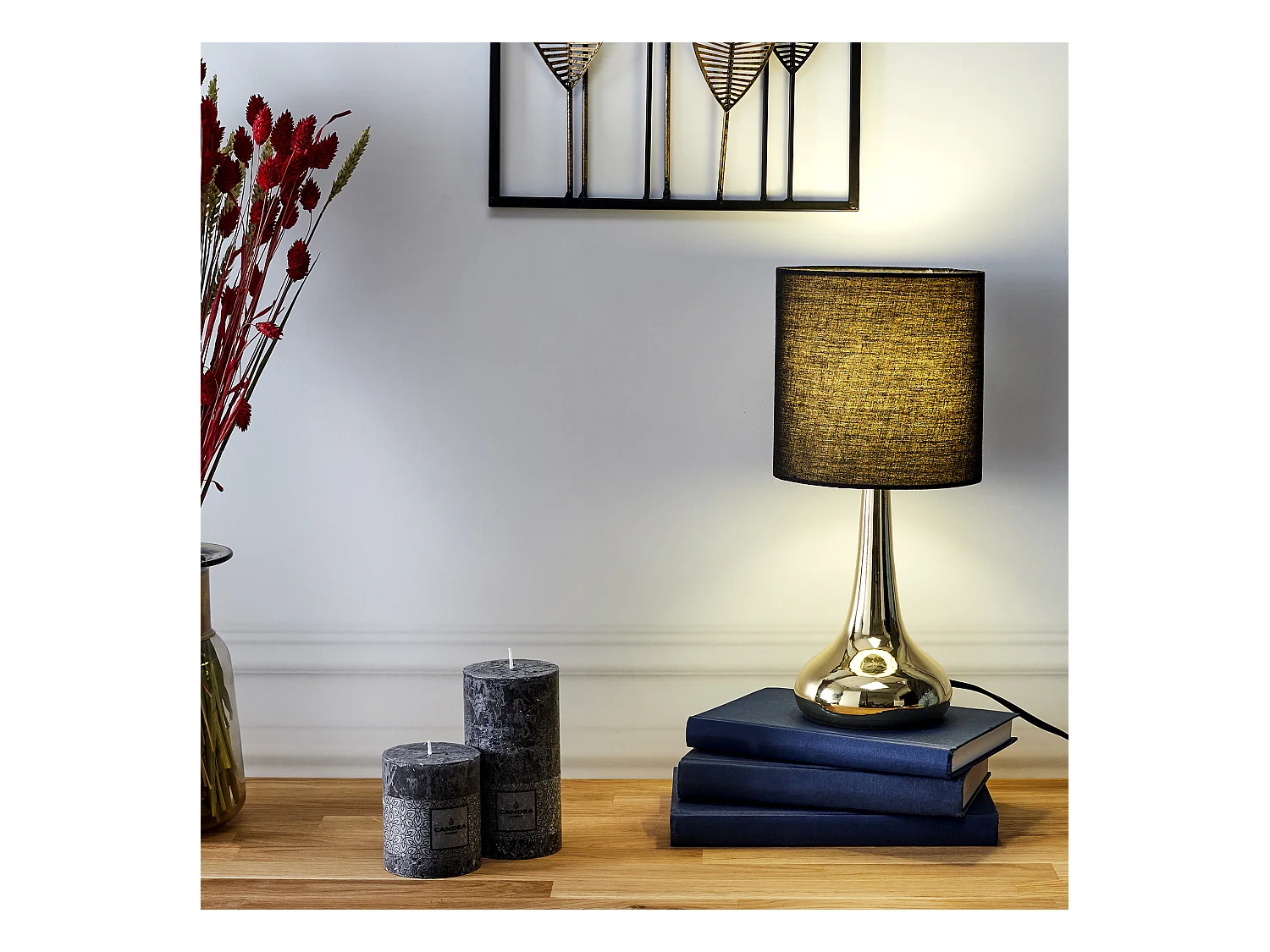 Lampe Touch Dore Noir Noir, Or