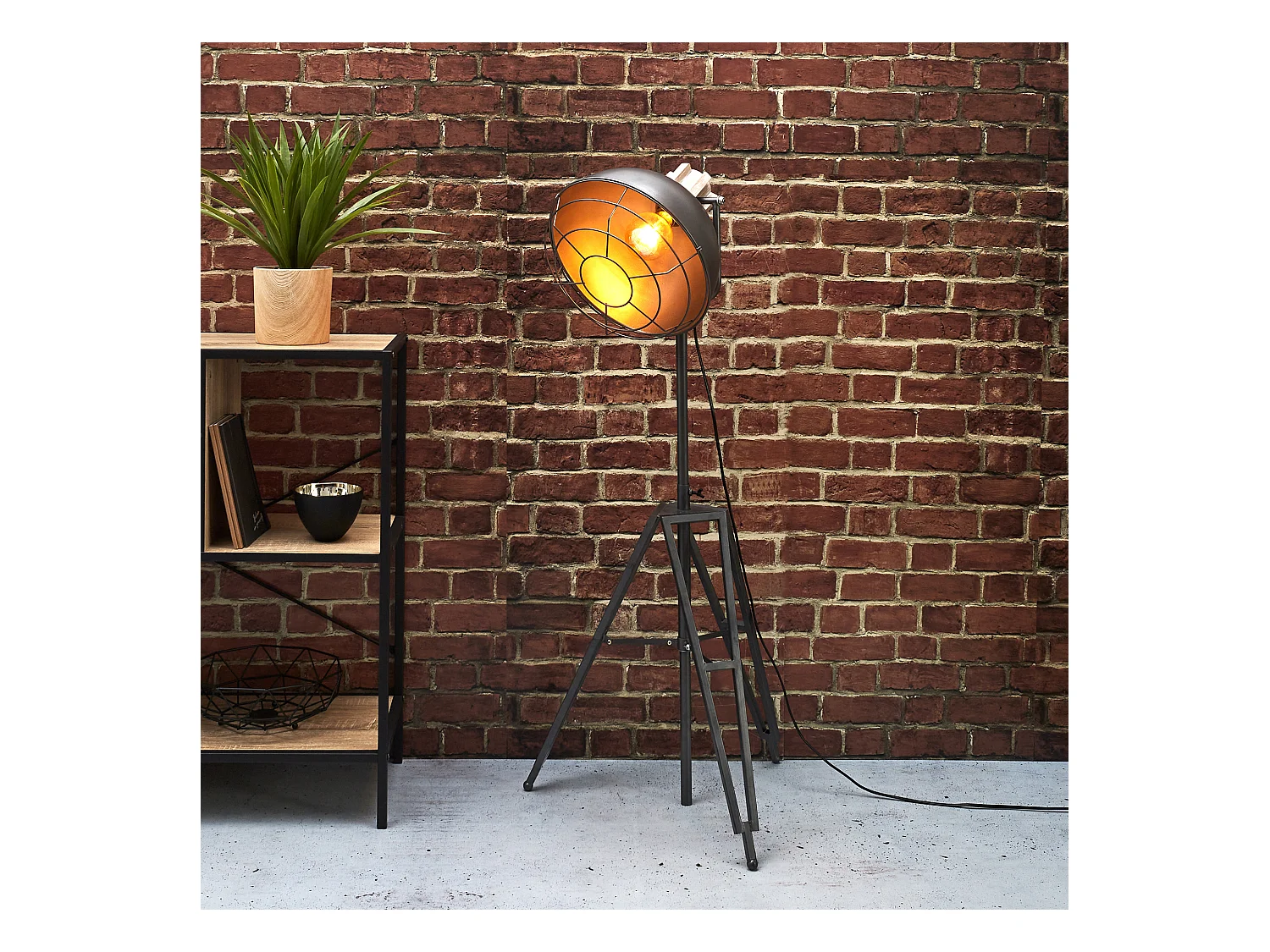 Lampadaire Filaire Indus Noir