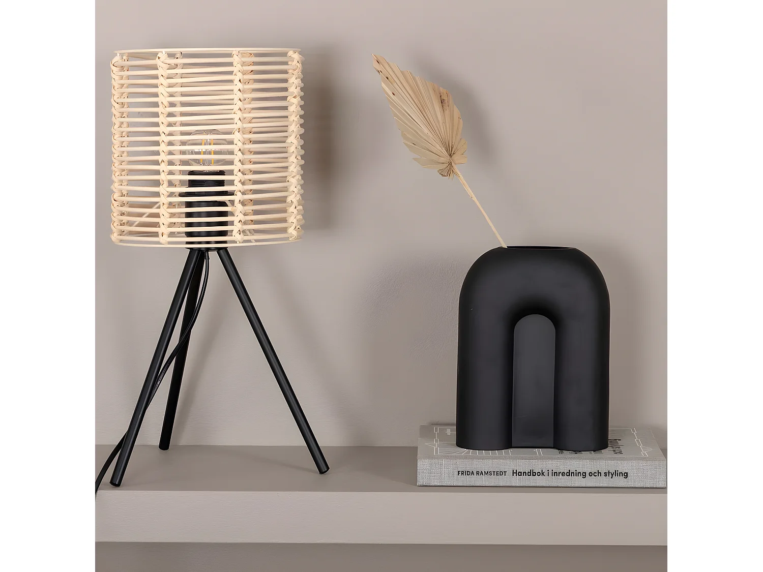 Lampe à Poser en Rotin "Fence" 40cm Naturel