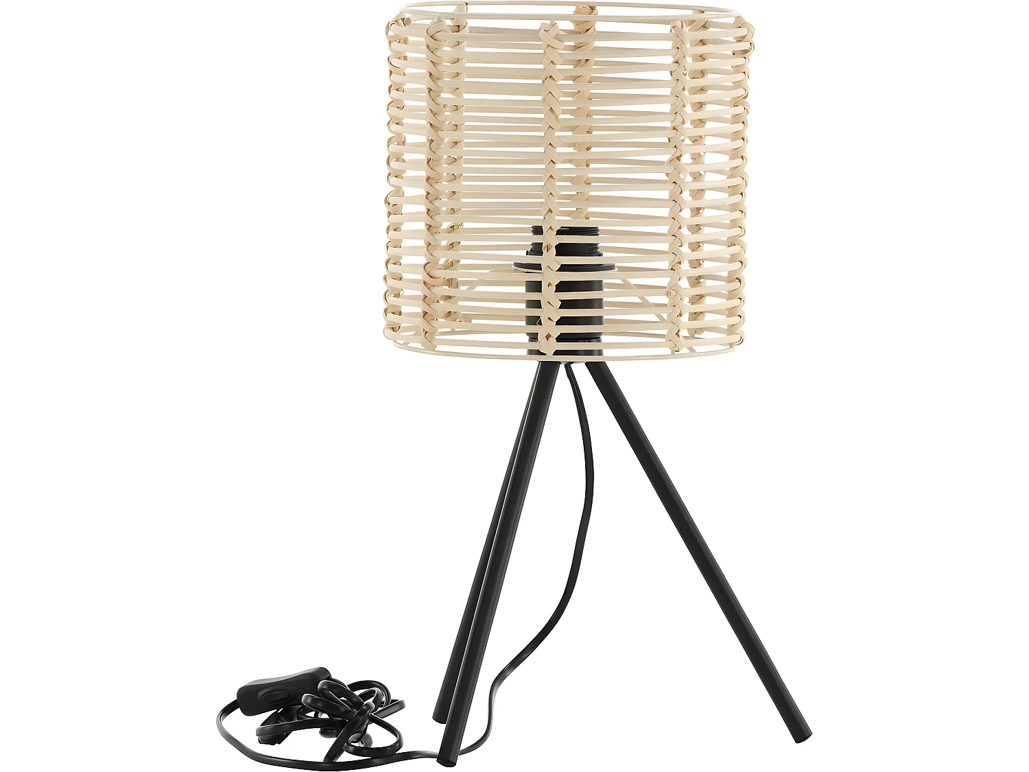 Lampe à Poser en Rotin "Fence" 40cm Naturel