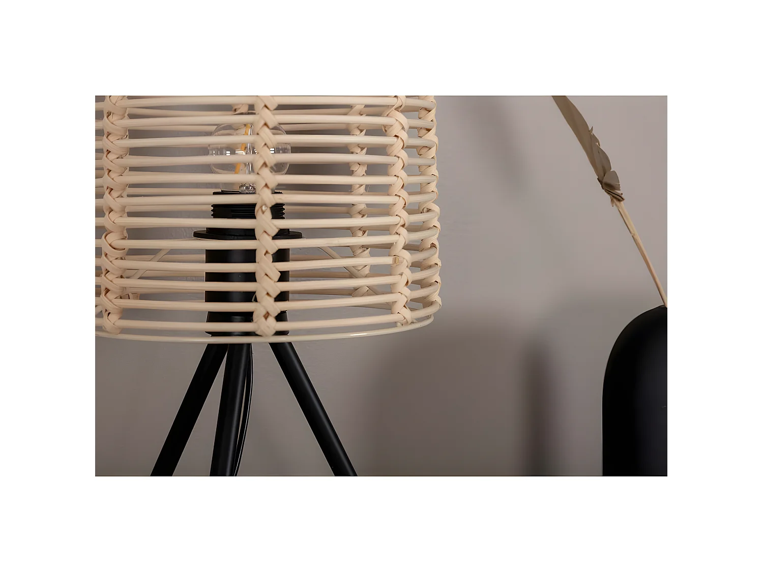 Lampe à Poser en Rotin "Fence" 40cm Naturel