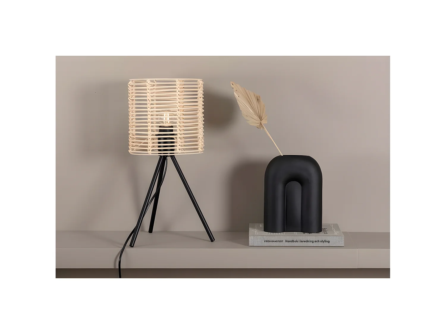 Lampe à Poser en Rotin "Fence" 40cm Naturel