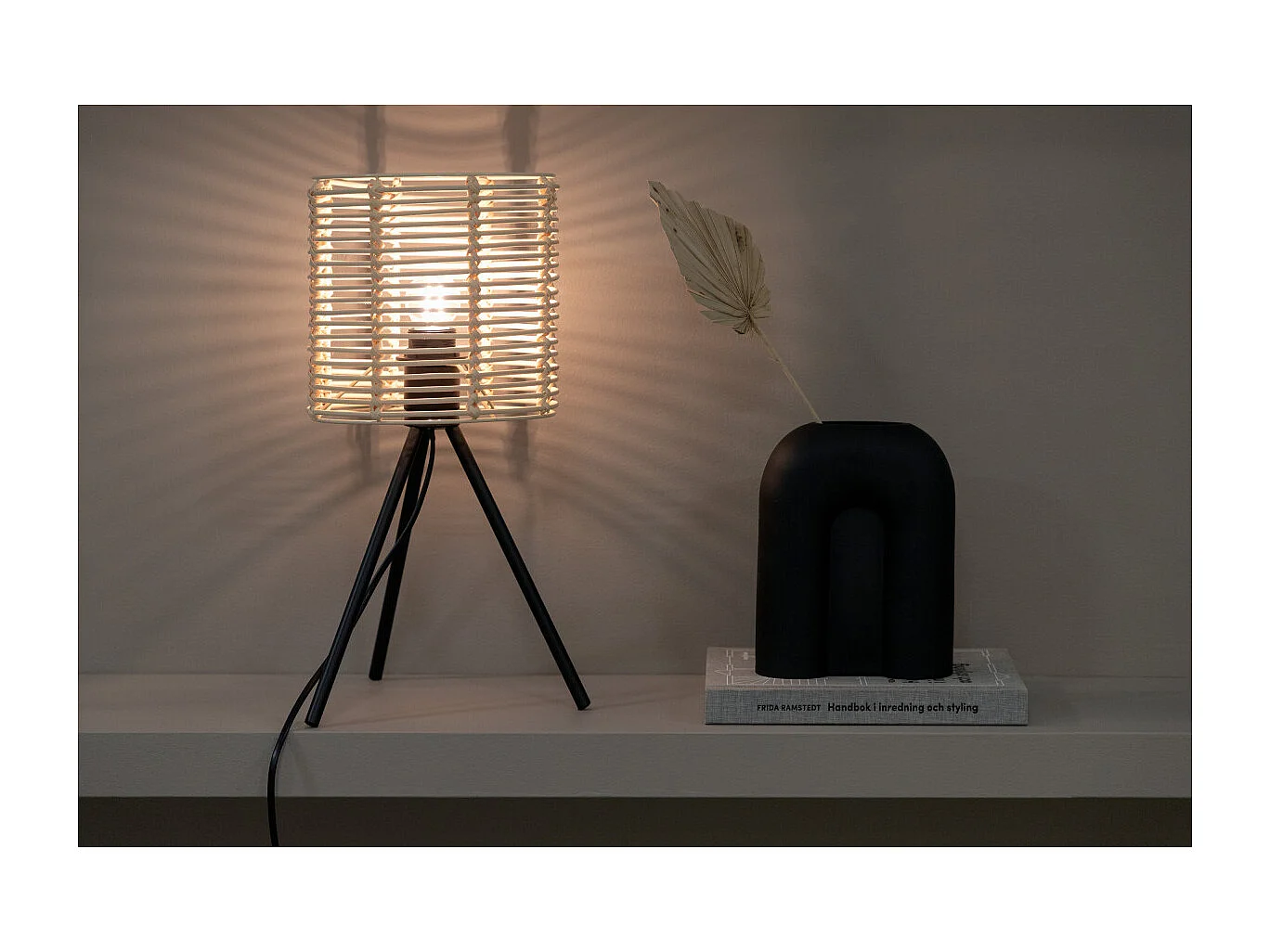 Lampe à Poser en Rotin "Fence" 40cm Naturel