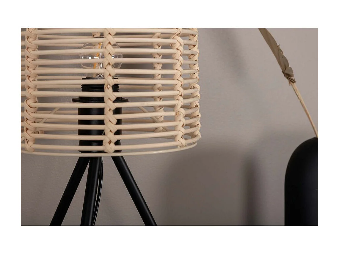 Lampe à Poser en Rotin "Fence" 40cm Naturel