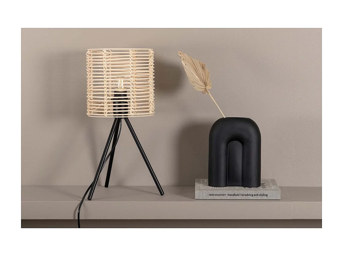 Lampe à Poser en Rotin "Fence" 40cm Naturel