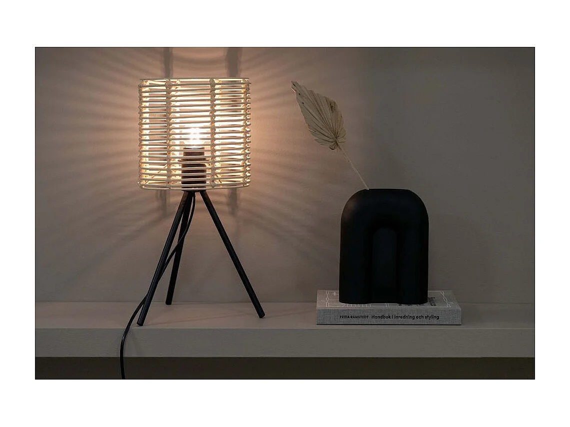 Lampe à Poser en Rotin "Fence" 40cm Naturel