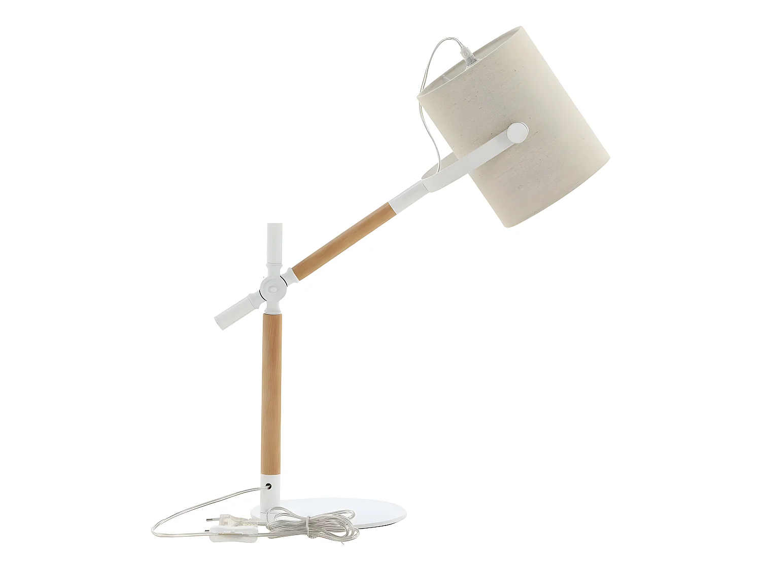 Lampe de Bureau Design "Dennis" 66cm Beige & Blanc