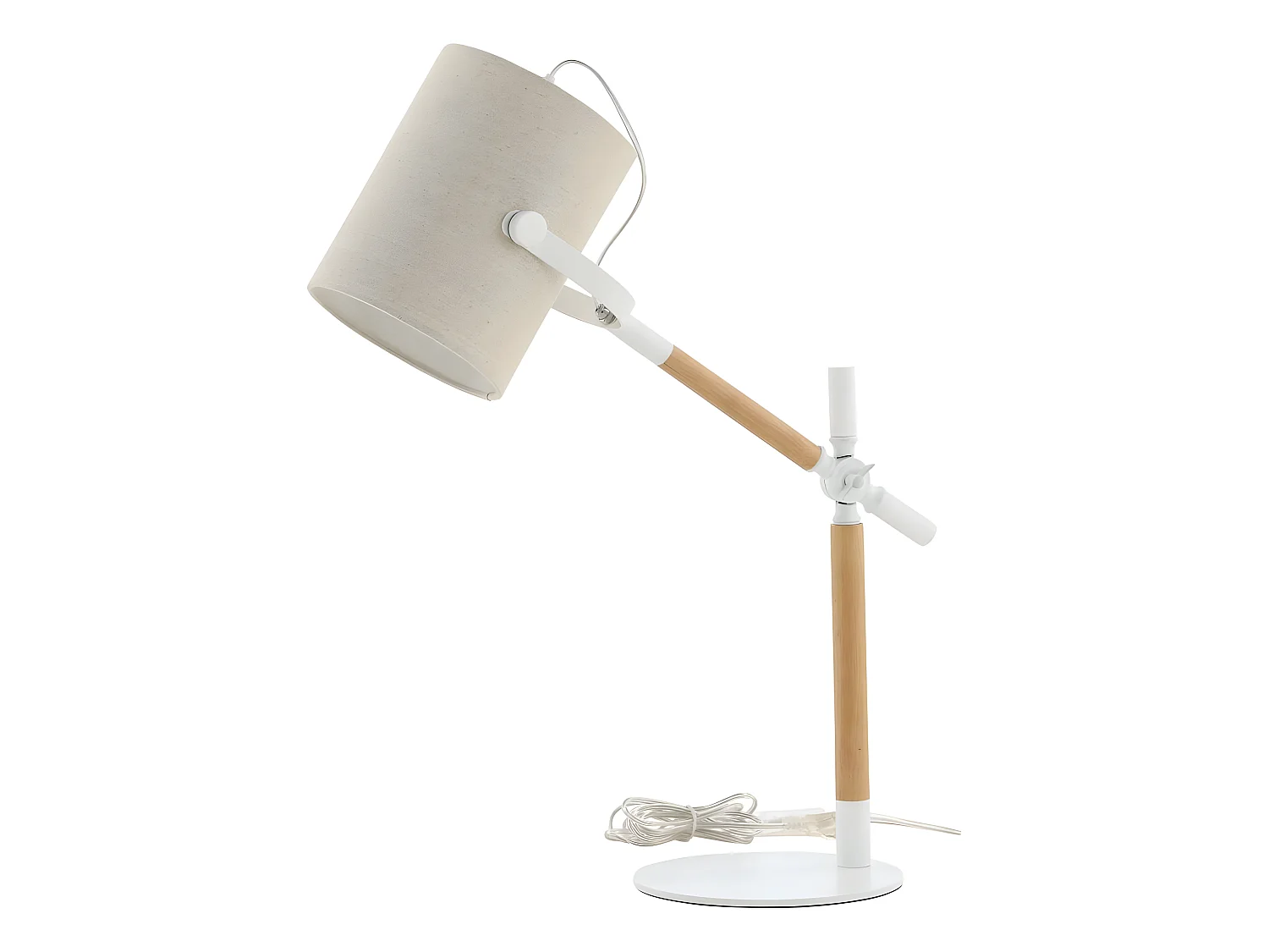 Lampe de Bureau Design "Dennis" 66cm Beige & Blanc