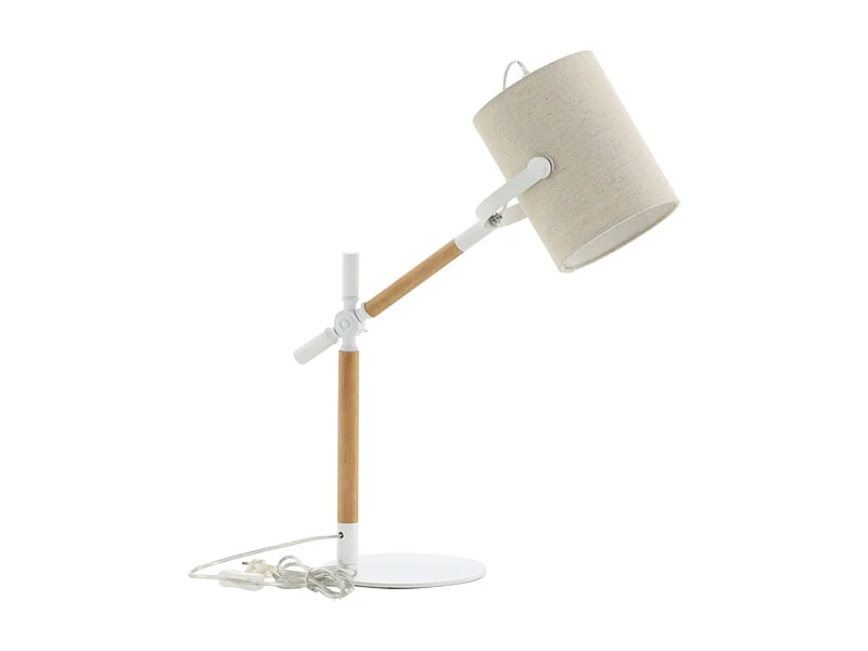 Tischlampe aus Holz und Stahl Dennis