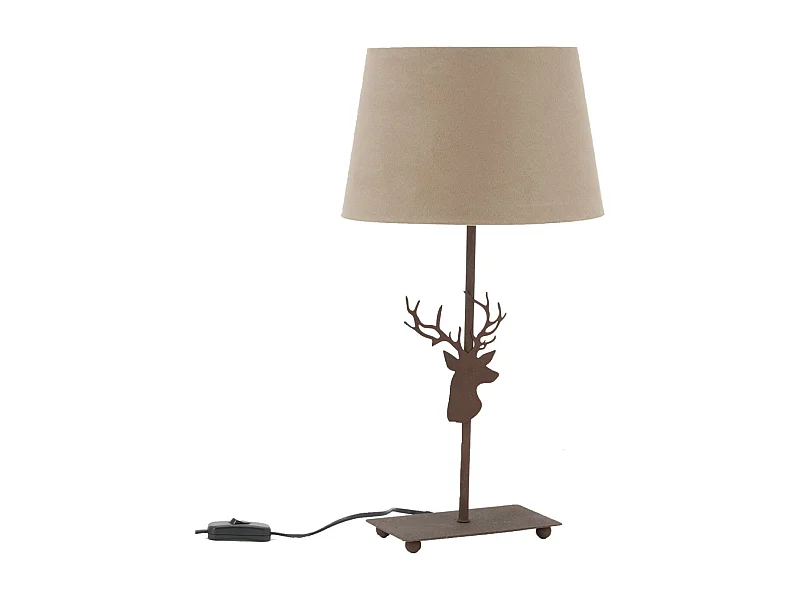 Lampe en métal décor tête de cerf