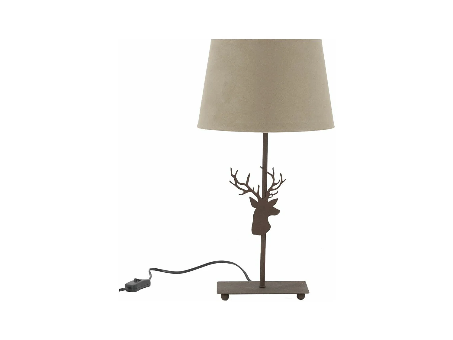 Lampe en métal décor tête de cerf