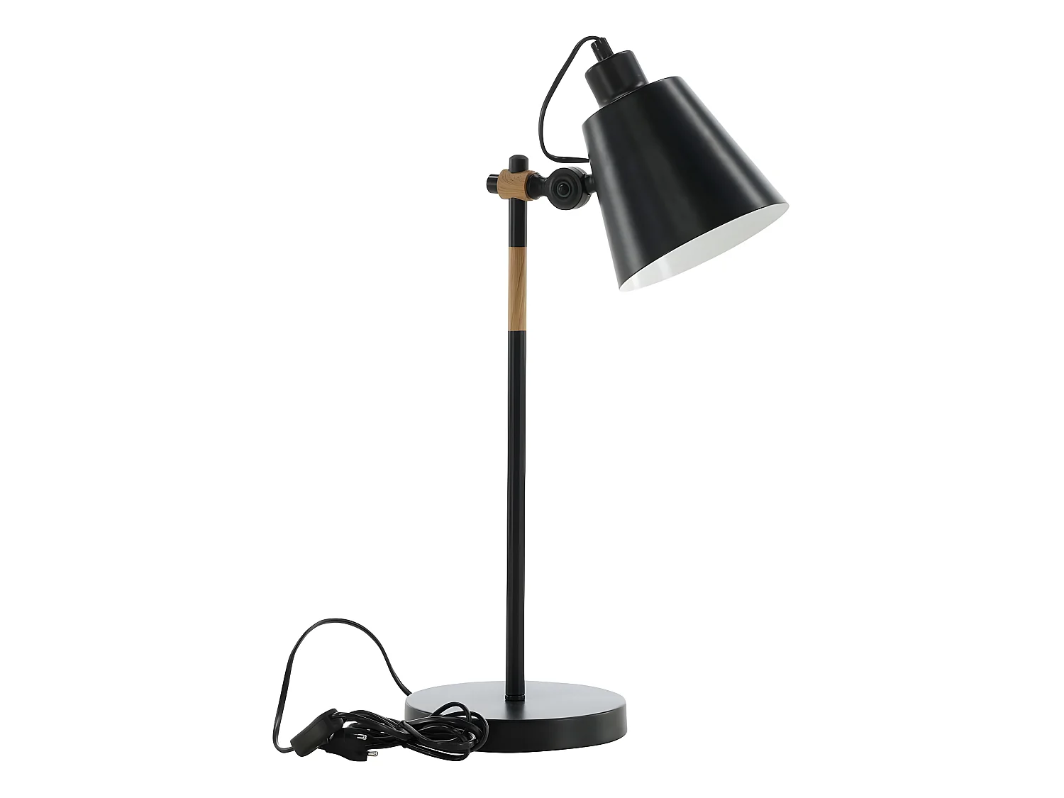Skott verlichting tafellamp 31x18x58cm staal zwart, hout.