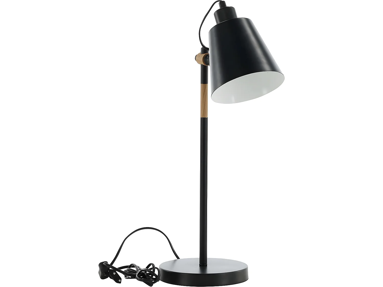 Skott verlichting tafellamp 31x18x58cm staal zwart, hout.