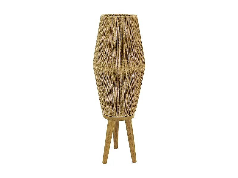 Lampe sur pied en jute et bois, vendue sans équipement électrique