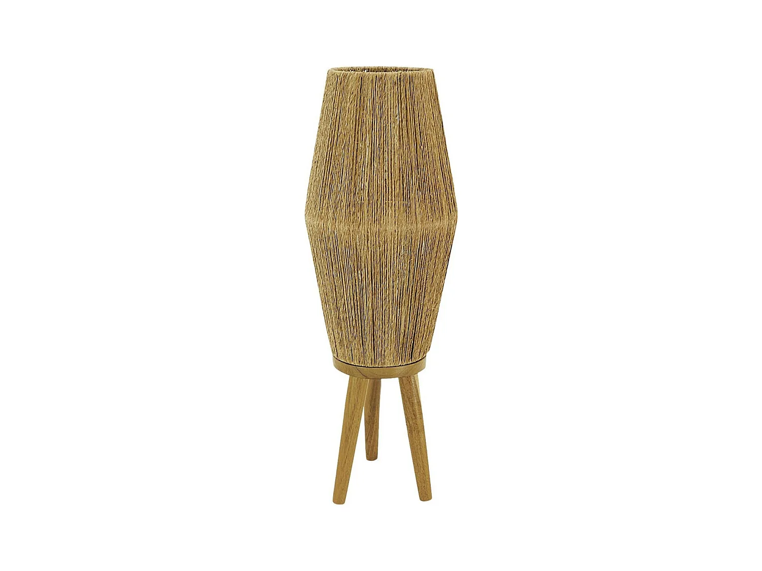 Lampe sur pied en jute et bois, vendue sans équipement électrique