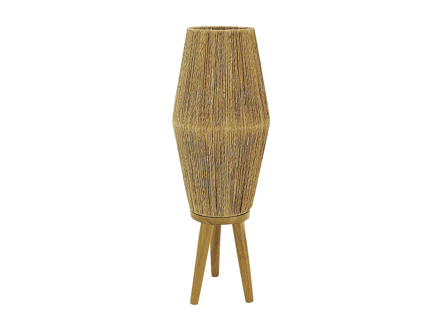 Lampe sur pied en jute et bois, vendue sans équipement électrique