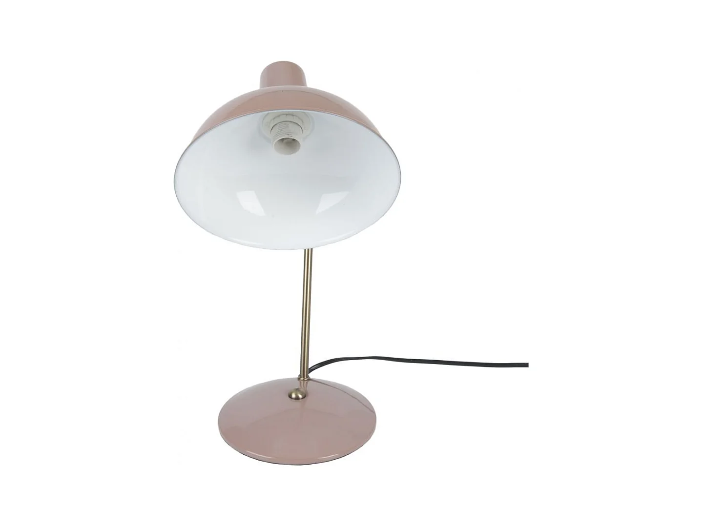 Lampada da tavolo in metallo con cappuccio