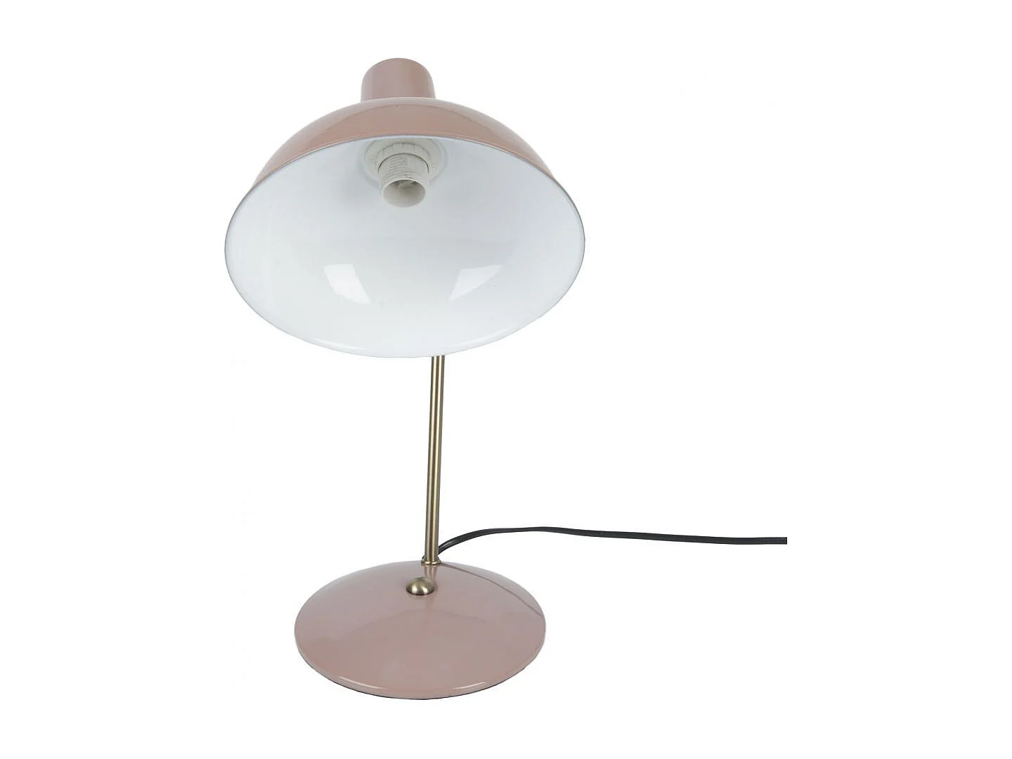 Lampada da tavolo in metallo con cappuccio