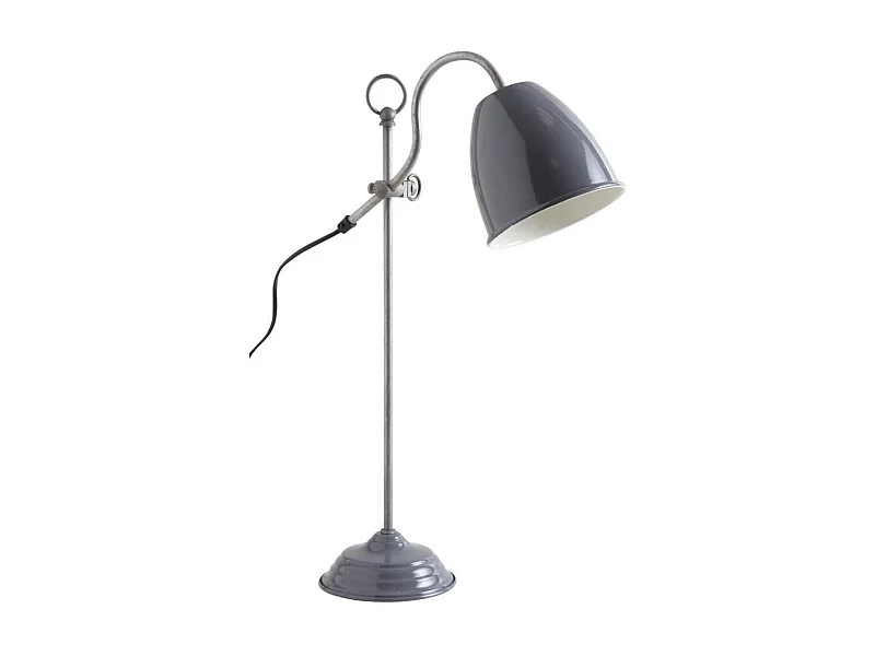 Lampe de bureau en métal laqué Gris foncé