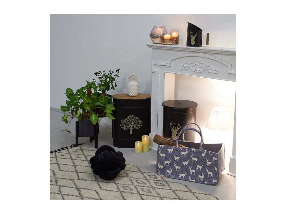 Lampe en bois et abat-jour ruban